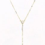 Load image into Gallery viewer, Picture of diamond lariat necklace long y drop
