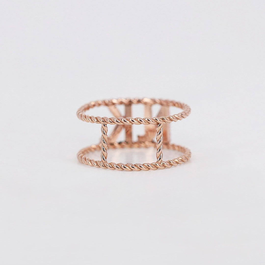 Picture of personalized diamond braided ring