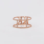 Picture of personalized diamond braided ring