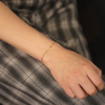 Load image into Gallery viewer, Picture of 14k gold glitter chain bracelet 14k
