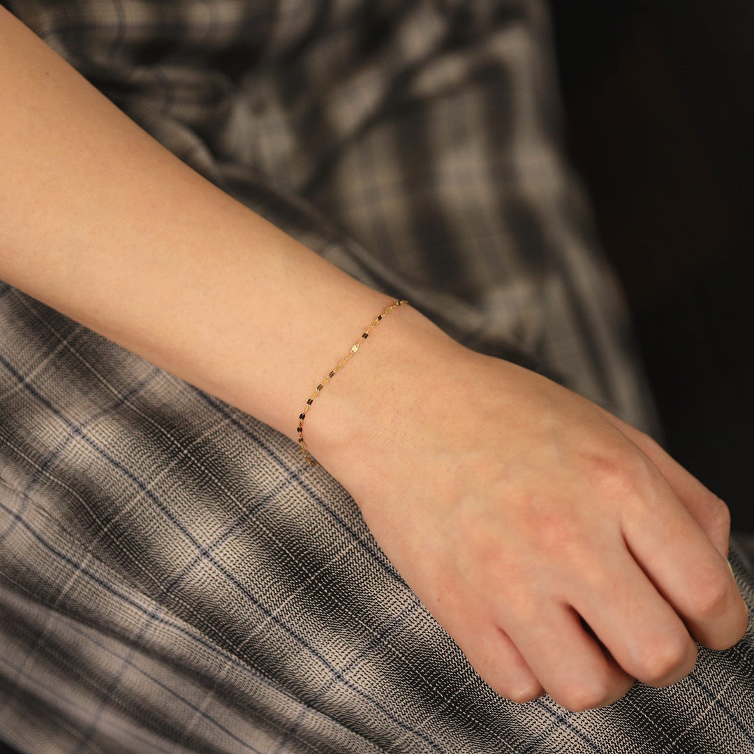 Picture of 14k gold glitter chain bracelet 14k