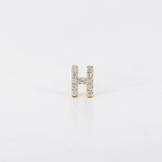 Picture of diamond stud diamond initial earring
