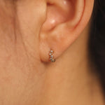 Load image into Gallery viewer, Picture of diamond cluster huggie earrings 8mm
