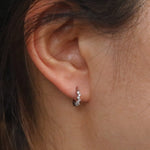 Load image into Gallery viewer, Picture of diamond cluster huggie earrings 10mm
