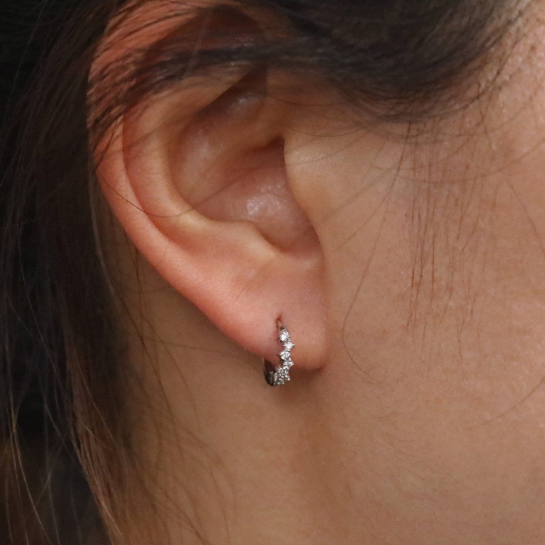 Picture of diamond cluster huggie earrings 10mm