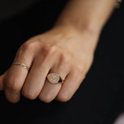 Picture of initial signet ring 10k 14k 18k gold