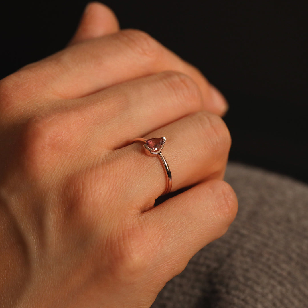 Picture of pink tourmaline ring pink stone ring