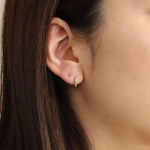 Load image into Gallery viewer, Picture of full eternity 10mm diamond hoop earrings
