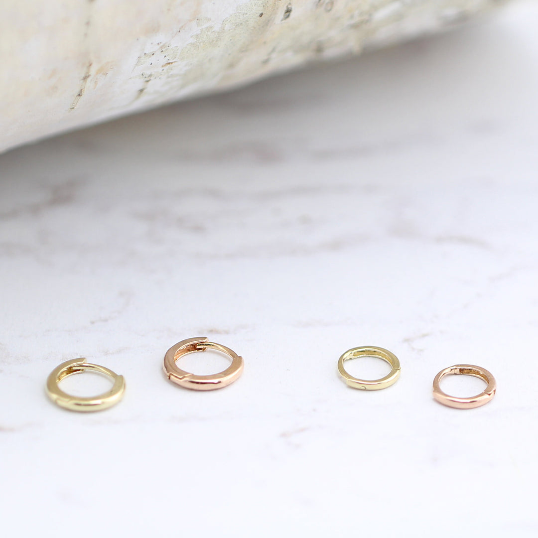 Picture of 8mm 14k gold hoop earrings 14k solid