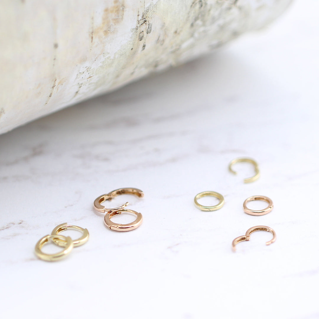 Picture of 8mm 14k gold hoop earrings 14k solid