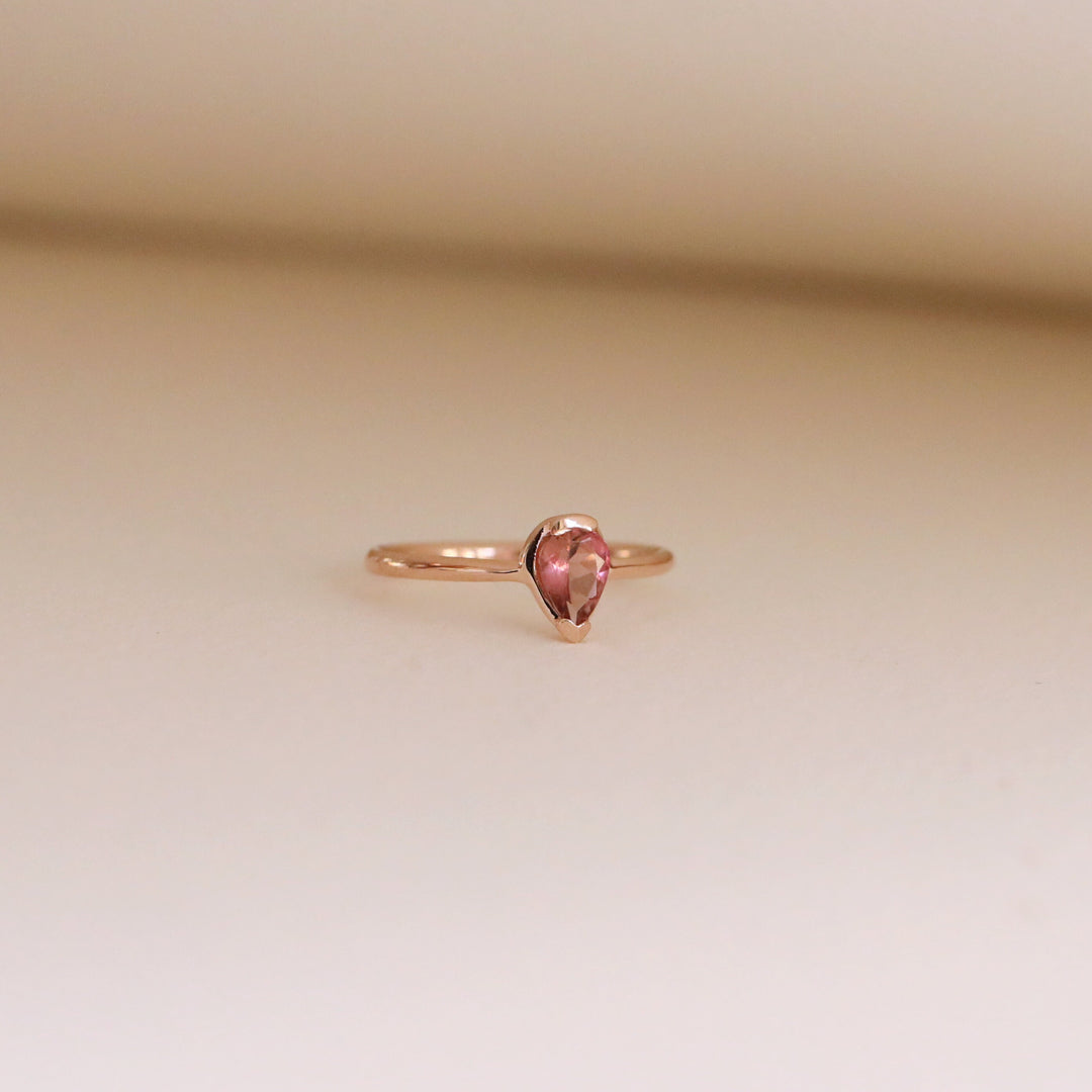 Picture of pink tourmaline ring pink stone ring