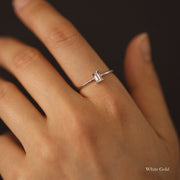 Picture of morganite solitaire ring baguette