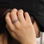 Load image into Gallery viewer, Picture of diamond name ring monogram diamond
