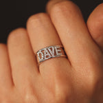 Load image into Gallery viewer, Picture of diamond name ring monogram diamond
