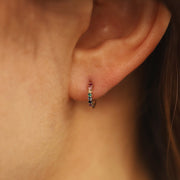 Picture of 9mm rainbow sapphire huggie earring