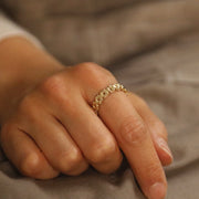 Picture of rolex style chain shape ring 4mm gold