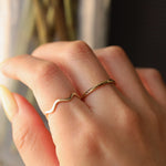 Load image into Gallery viewer, Picture of herringbone eternity ring 14k gold
