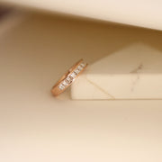Picture of princess cut diamond wedding band half