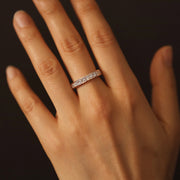 Picture of princess cut diamond wedding band half