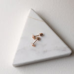 Load image into Gallery viewer, Picture of triangle pyramid stud earrings dainty
