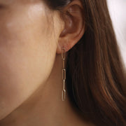 Picture of paper clip drop dangle earrings round