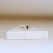Picture of 14k gold marquise blue sapphire with
