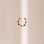 Load image into Gallery viewer, Picture of bead hoops 14k gold alternating bead
