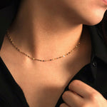 Load image into Gallery viewer, Picture of 14k gold glitter chain necklace flat
