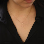 Load image into Gallery viewer, Picture of 14k solid gold anchor pendant necklace
