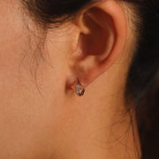 Picture of 14k gold huggie hoop pyramid earrings