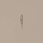 Load image into Gallery viewer, Picture of 14k gold huggie spike dangle earrings
