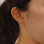 Load image into Gallery viewer, Picture of classic ribbon stud earring present bow
