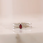 Load image into Gallery viewer, Picture of pear shape ruby solitaire ring double
