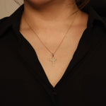 Load image into Gallery viewer, Picture of gold cross necklace 14k gold cross
