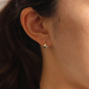 Picture of 14k gold huggie hoop pyramid earrings