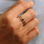 Load image into Gallery viewer, Picture of pear shape ruby solitaire ring double
