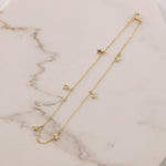 Load image into Gallery viewer, Picture of 14k solid gold star charm dangle anklet
