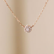 Picture of dainty flower diamond cluster necklace