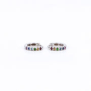 Picture of 8mm rainbow sapphire huggie earring