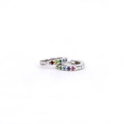 Picture of 8mm rainbow sapphire huggie earring