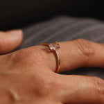 Load image into Gallery viewer, Picture of 14k solid gold morganite solitaire ring
