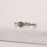 Load image into Gallery viewer, Picture of green sapphire ring pear shape green
