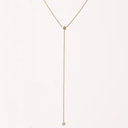 Picture of prong set diamond lariat necklace long y