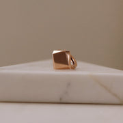 Picture of 14k gold huggie hoop square plate