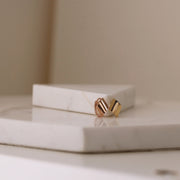 Picture of 14k gold huggie hoop asymmetrical curve