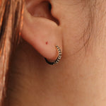 Load image into Gallery viewer, Picture of black diamond huggie earrings 11mm black
