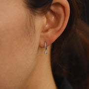 Picture of bezel drop diamond dangle diamond huggie 1