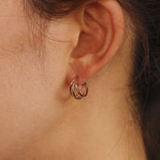 Picture of 14k gold triple hoop earrings 14k solid