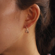 Picture of 14k gold irregular twist hoop earrings