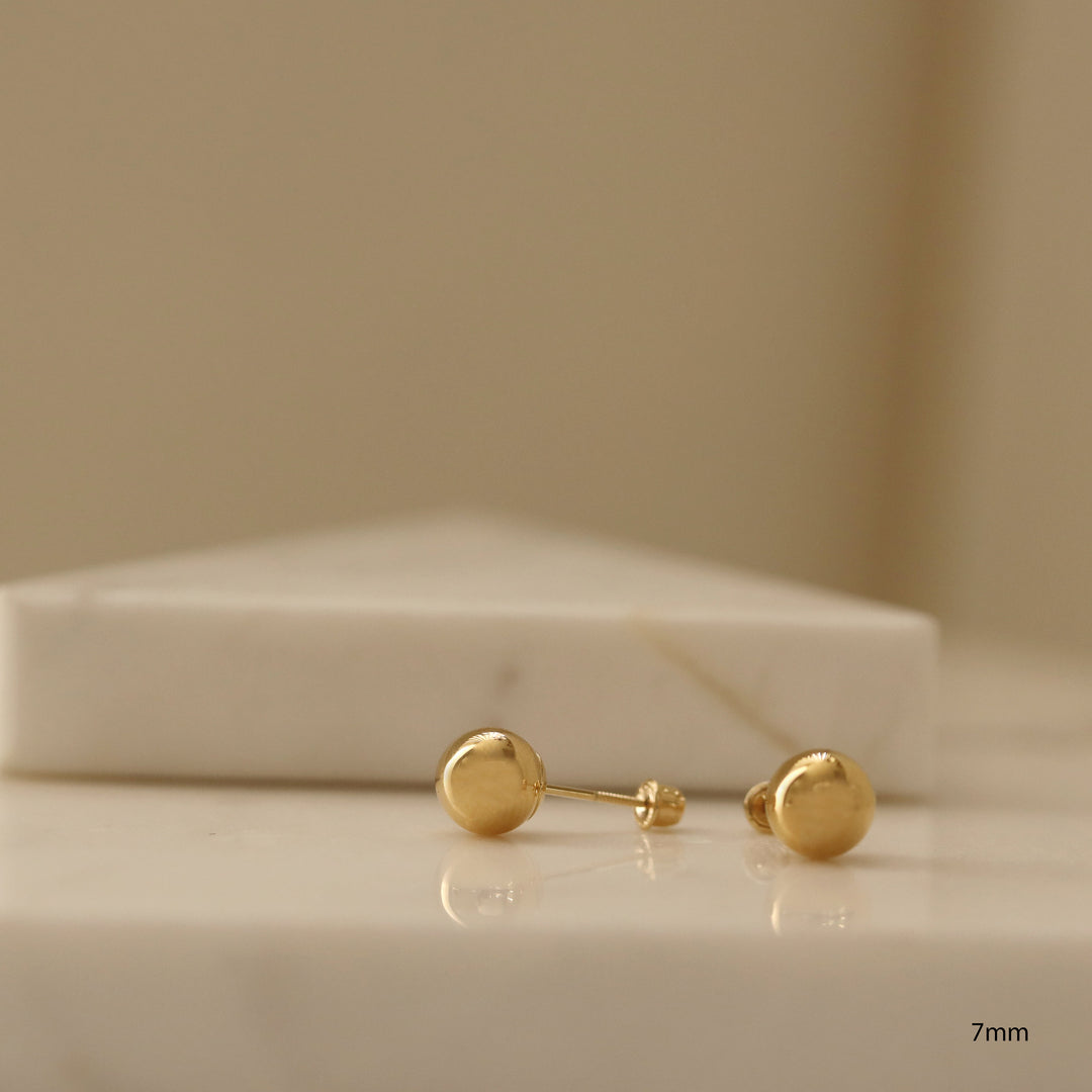 Picture of 10k 14k solid gold ball stud earrings